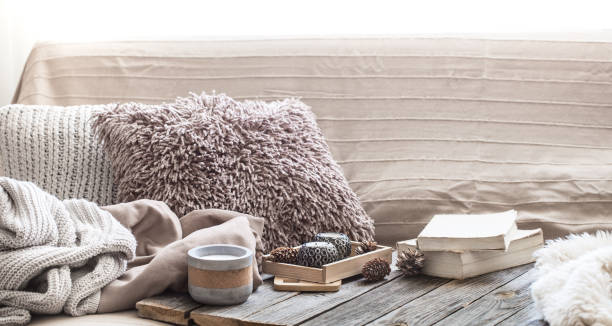 Cozy home corner set up for gentle stretching